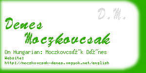 denes moczkovcsak business card